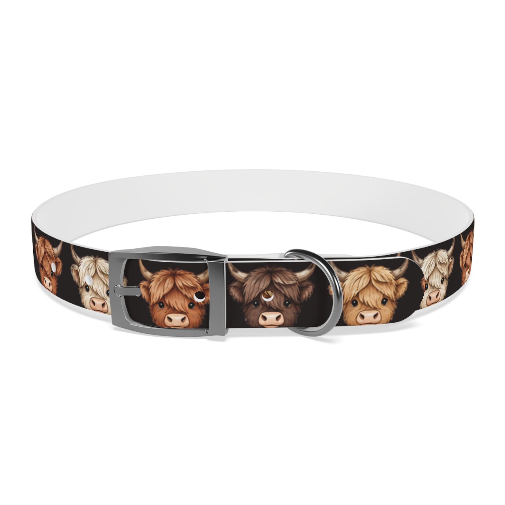 Highland Cow Dog Collar — Cute Scottish Cow Print Pet Collar