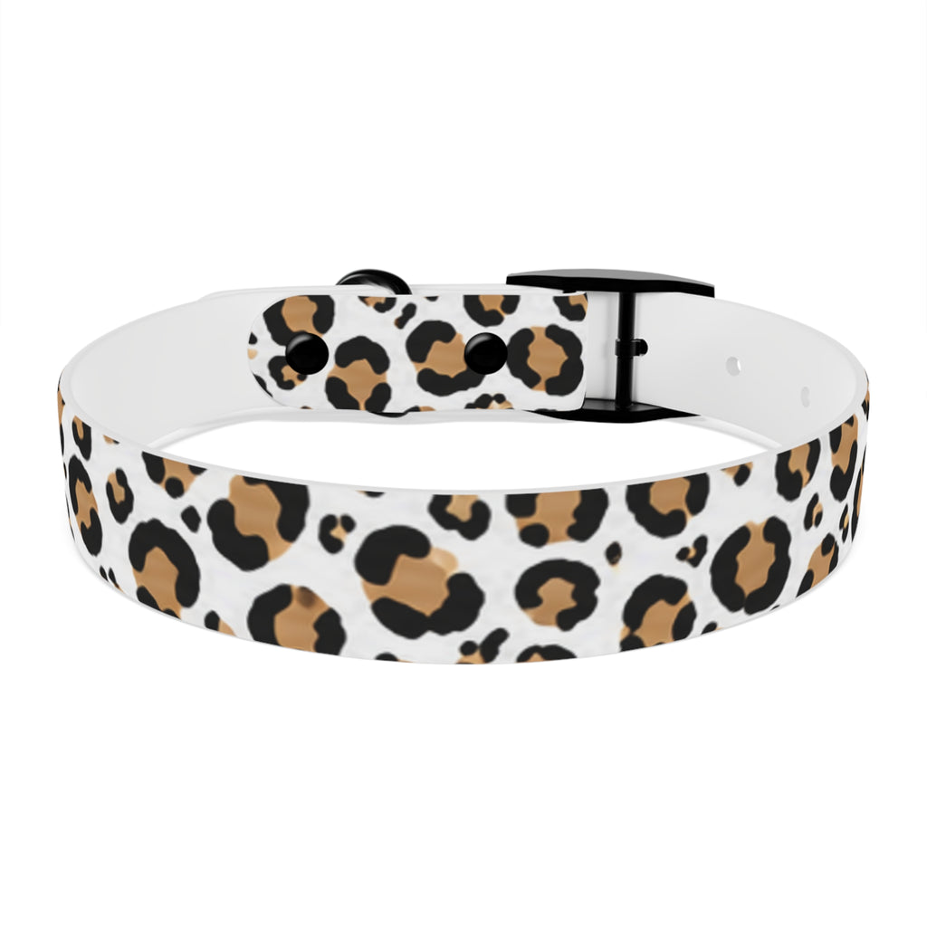 Leopard Print Dog Collar — Stylish Tan & Black Pattern for Small to Large Dogs