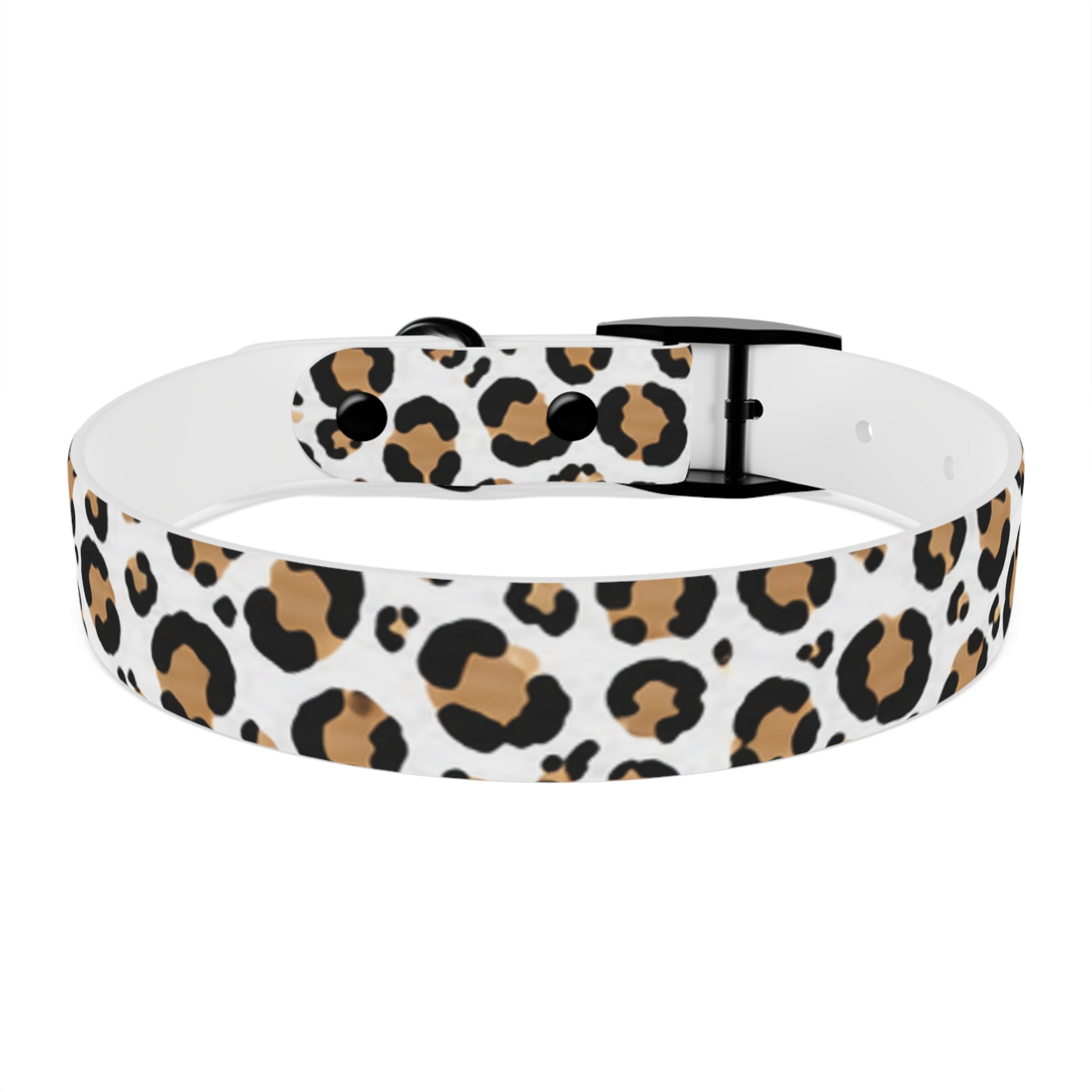 Leopard Print Dog Collar — Stylish Tan & Black Pattern for Small to Large Dogs