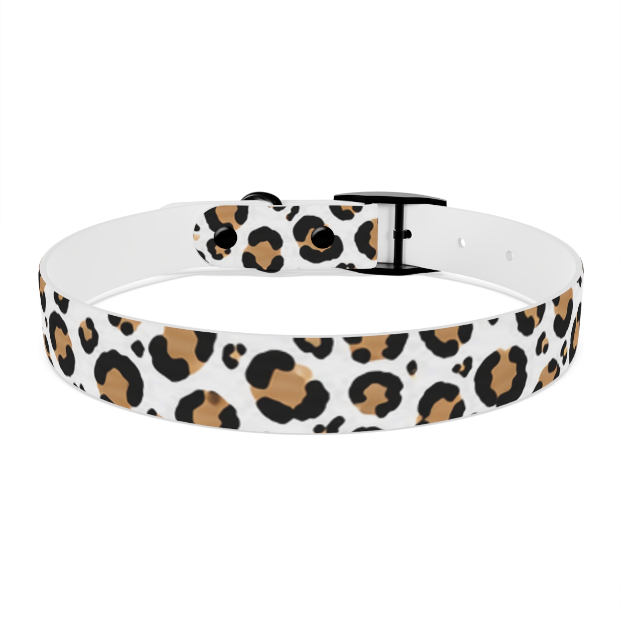 Leopard Print Dog Collar — Stylish Tan & Black Pattern for Small to Large Dogs