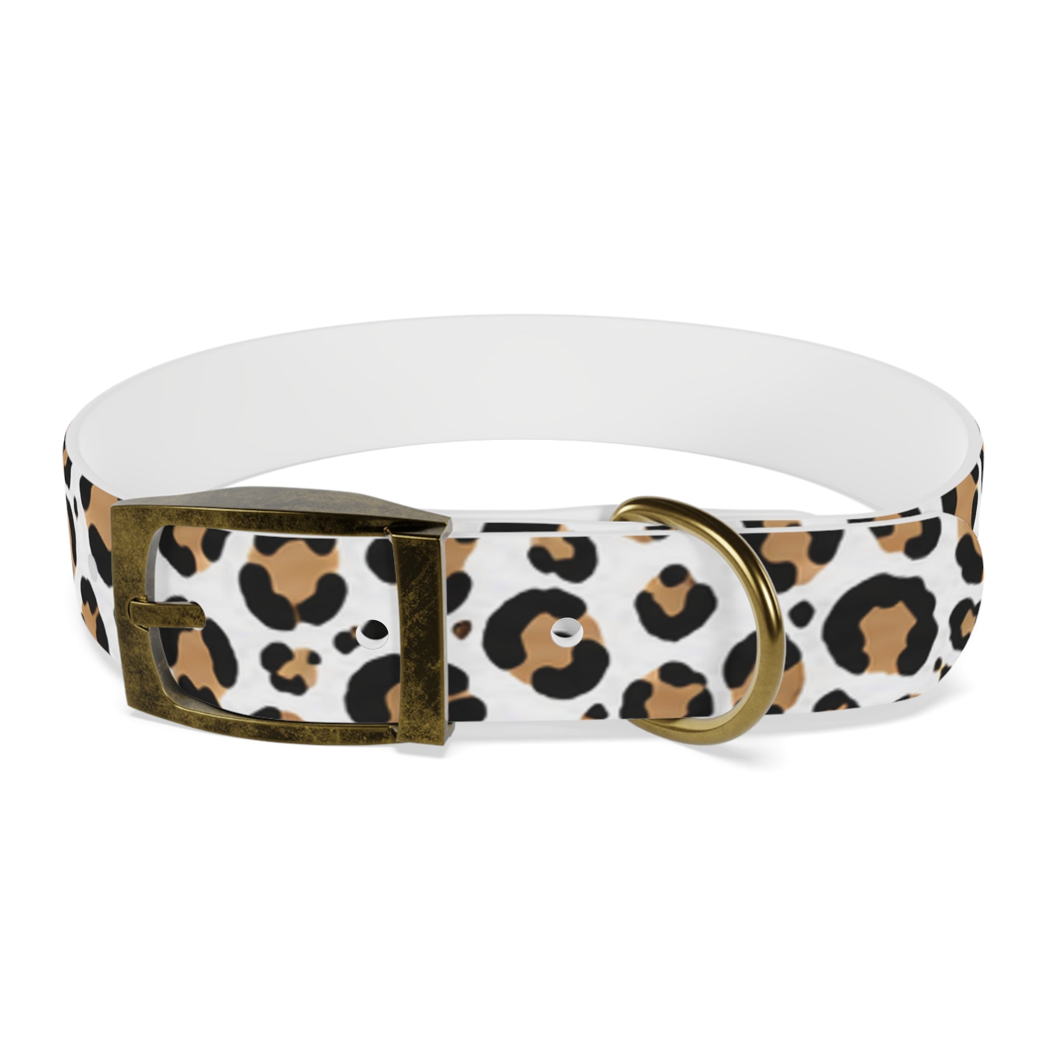 Leopard Print Dog Collar — Stylish Tan & Black Pattern for Small to Large Dogs