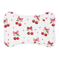 Cherry Bow Pet Feeding Mat — Cute Non-Slip Placemat for Dog & Cat Bowls