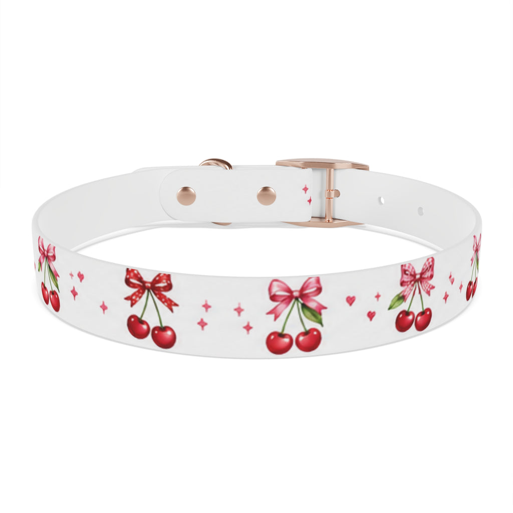 Cherry Bow Dog Collar — Cute Red Cherries Pattern Collar for Small & Medium Dogs