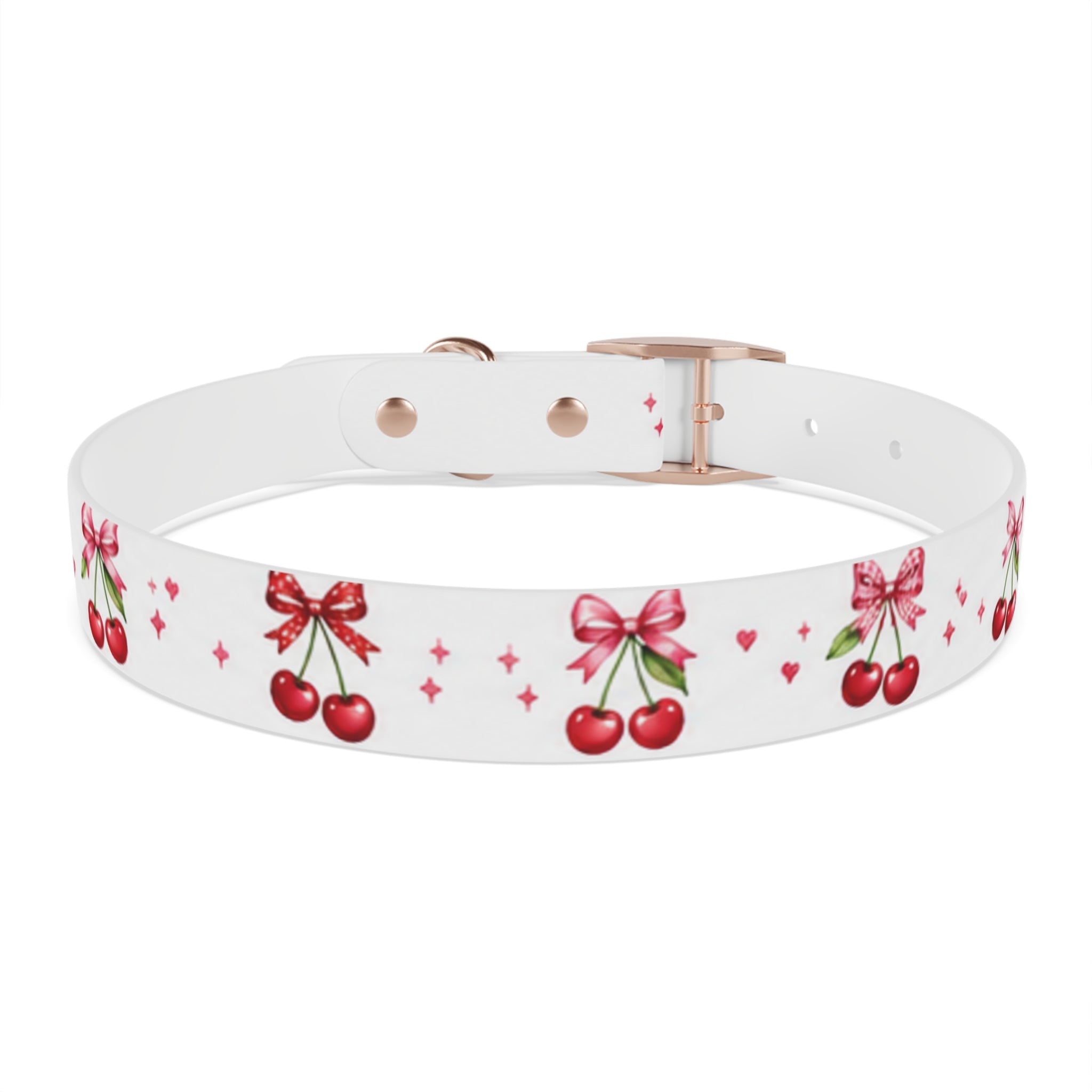 Cherry Bow Dog Collar — Cute Red Cherries Pattern Collar for Small & Medium Dogs