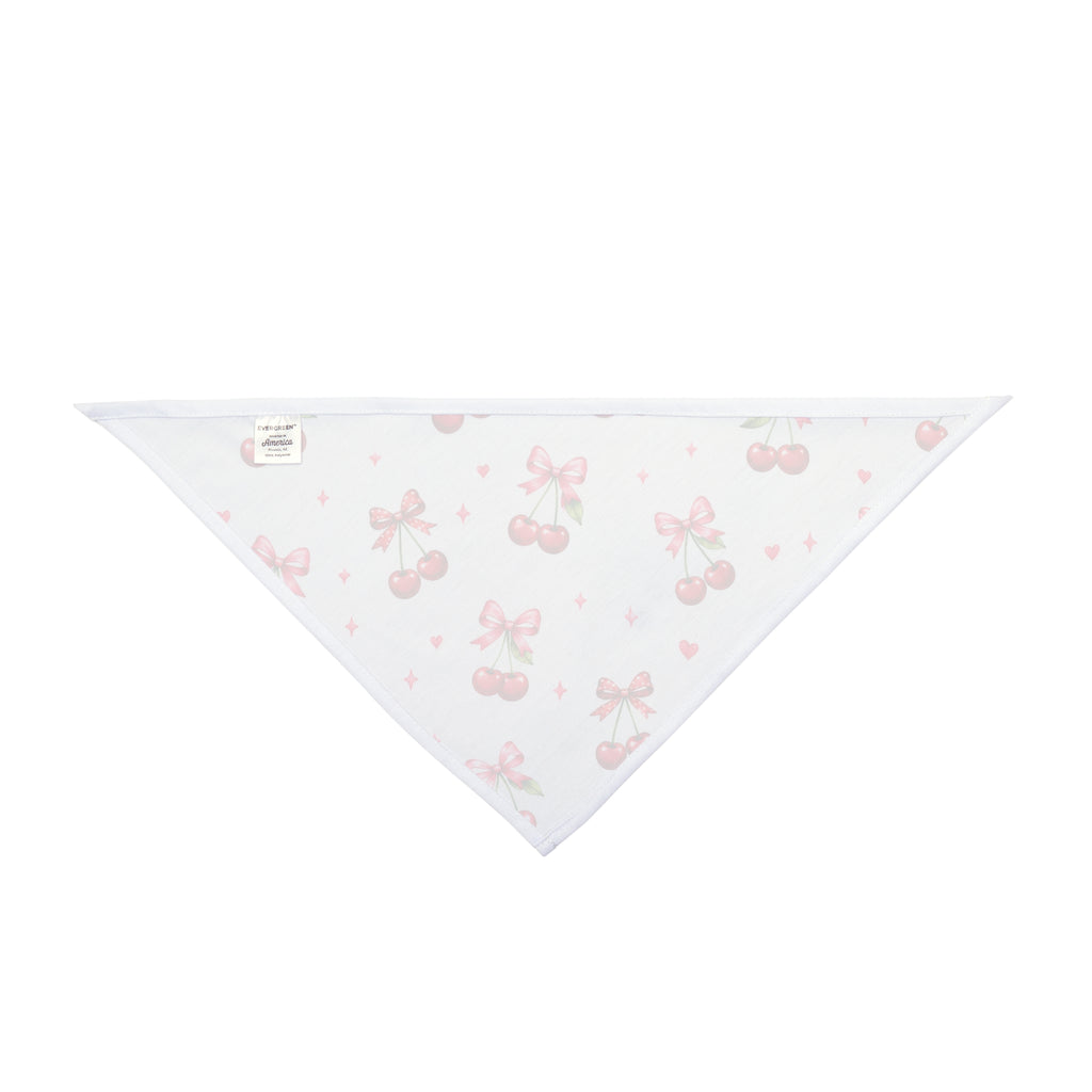Cherry Bow Pet Bandana — Cute Pink Cherry Pattern Dog & Cat Accessory