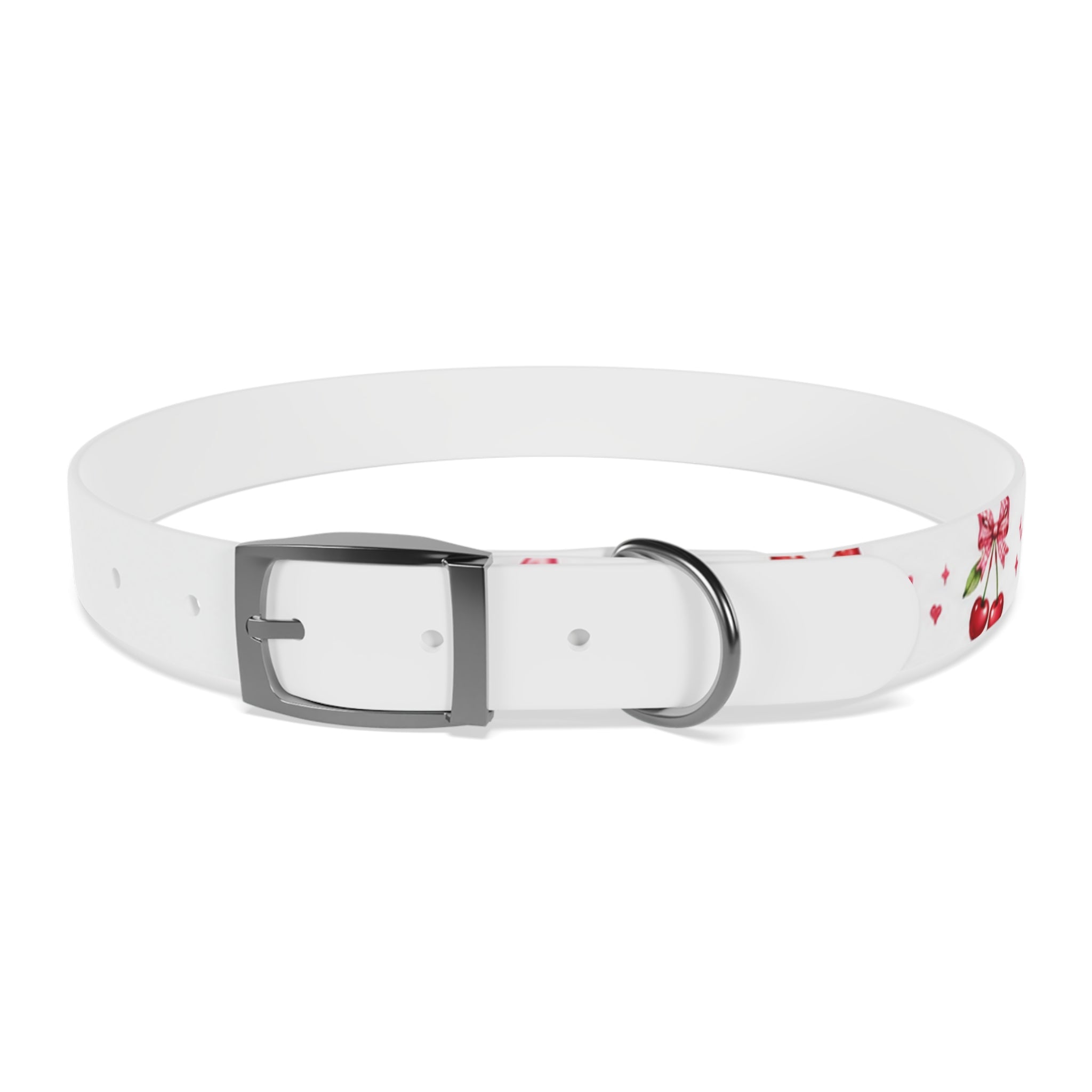 Cherry Bow Dog Collar — Cute Red Cherries Pattern Collar for Small & Medium Dogs