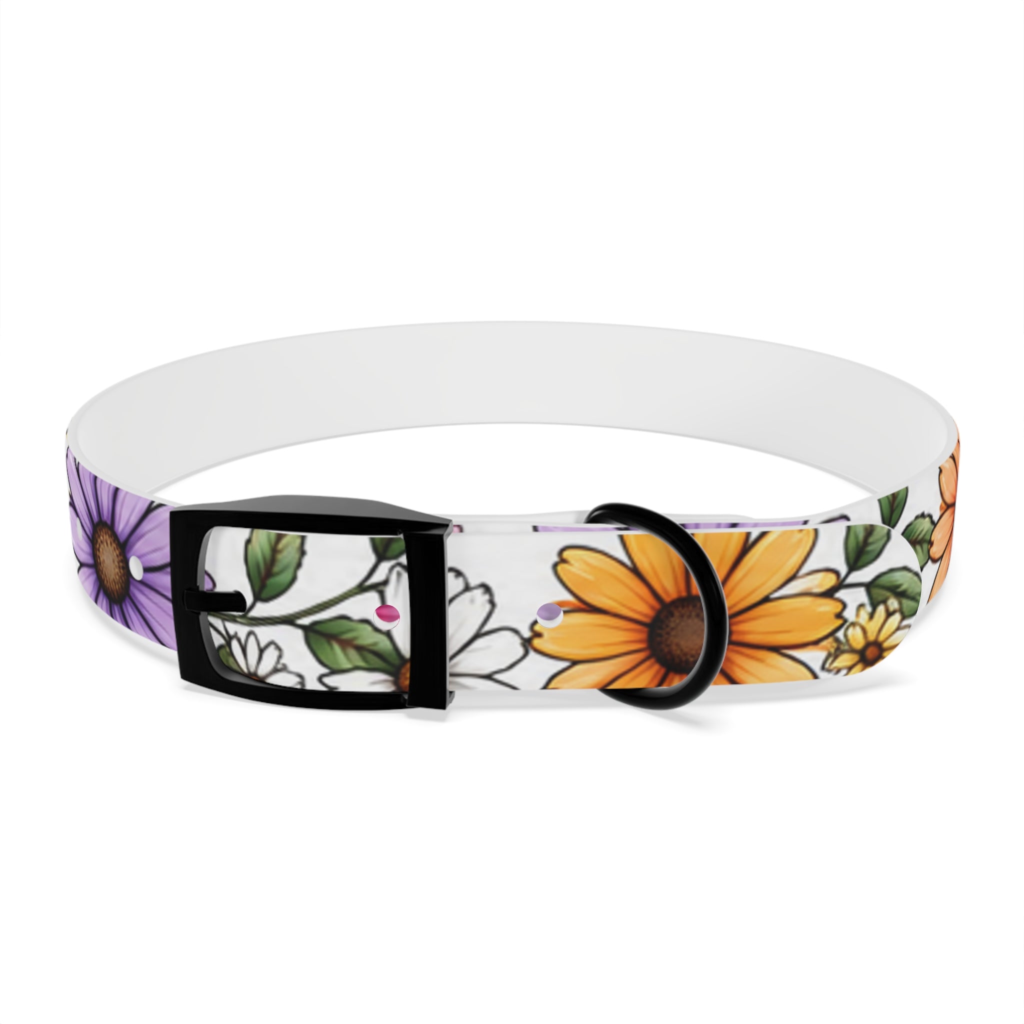 Floral Daisy Dog Collar — Colorful Spring Flower Pet Collar