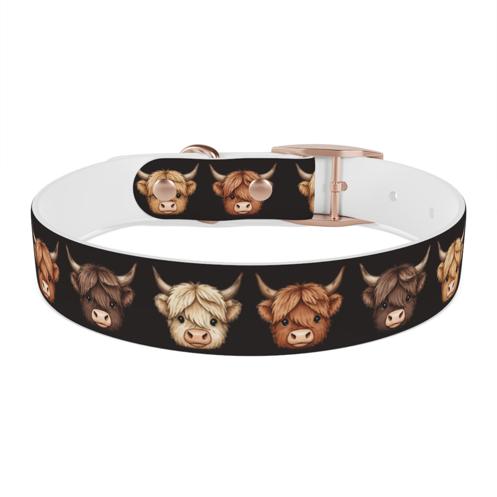 Highland Cow Dog Collar — Cute Scottish Cow Print Pet Collar