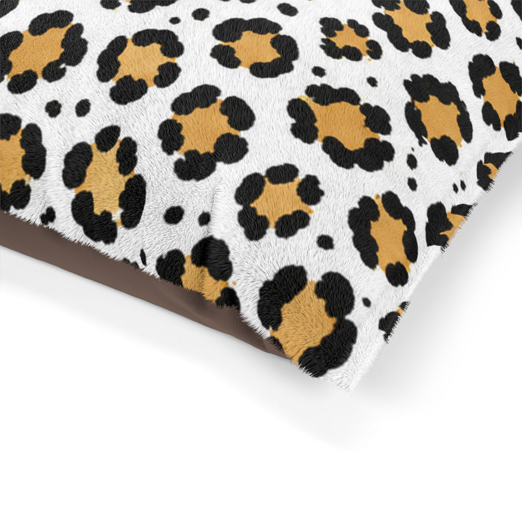 Leopard Print Pet Bed — Cozy Faux Fur Cushion for Dogs & Cats