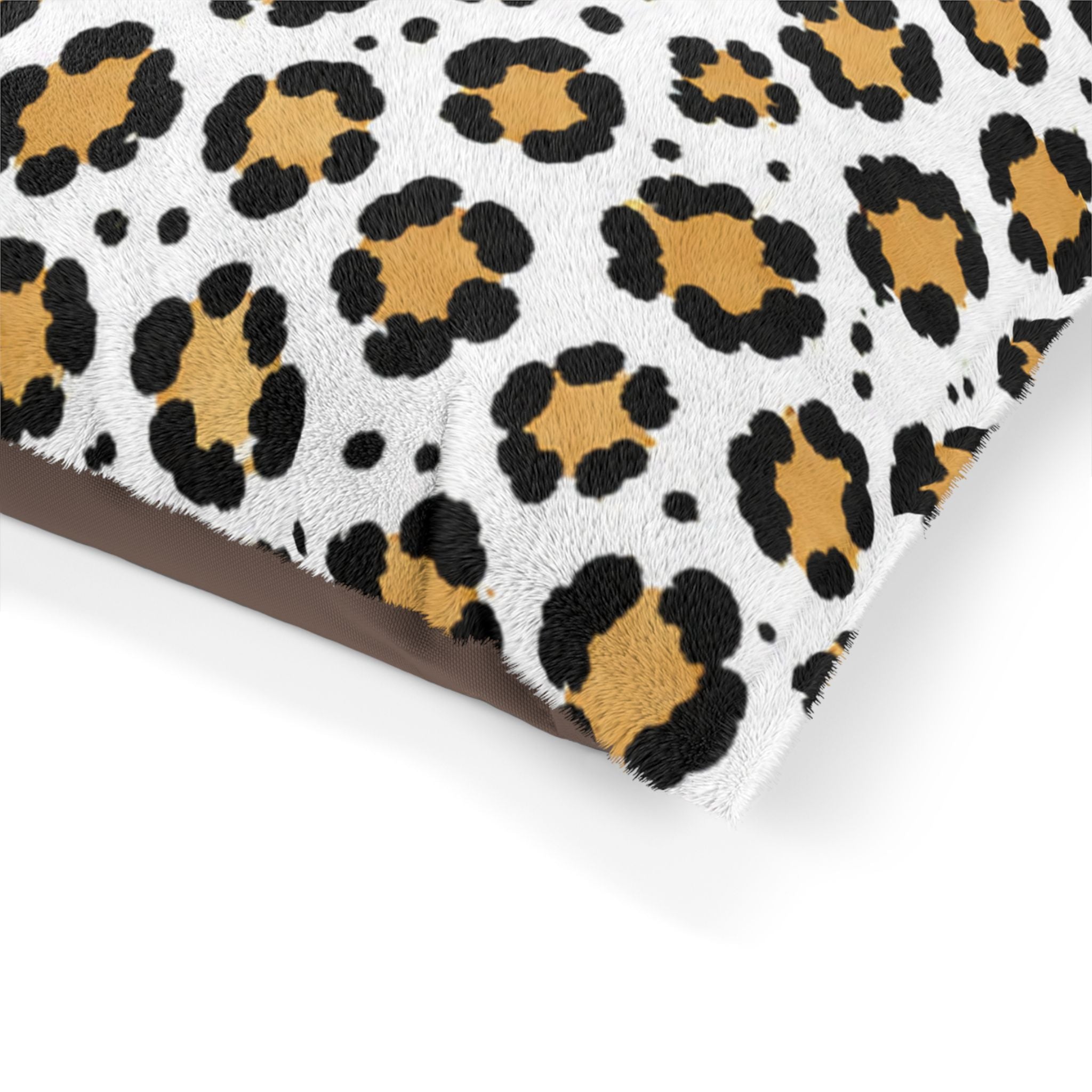Leopard Print Pet Bed — Cozy Faux Fur Cushion for Dogs & Cats