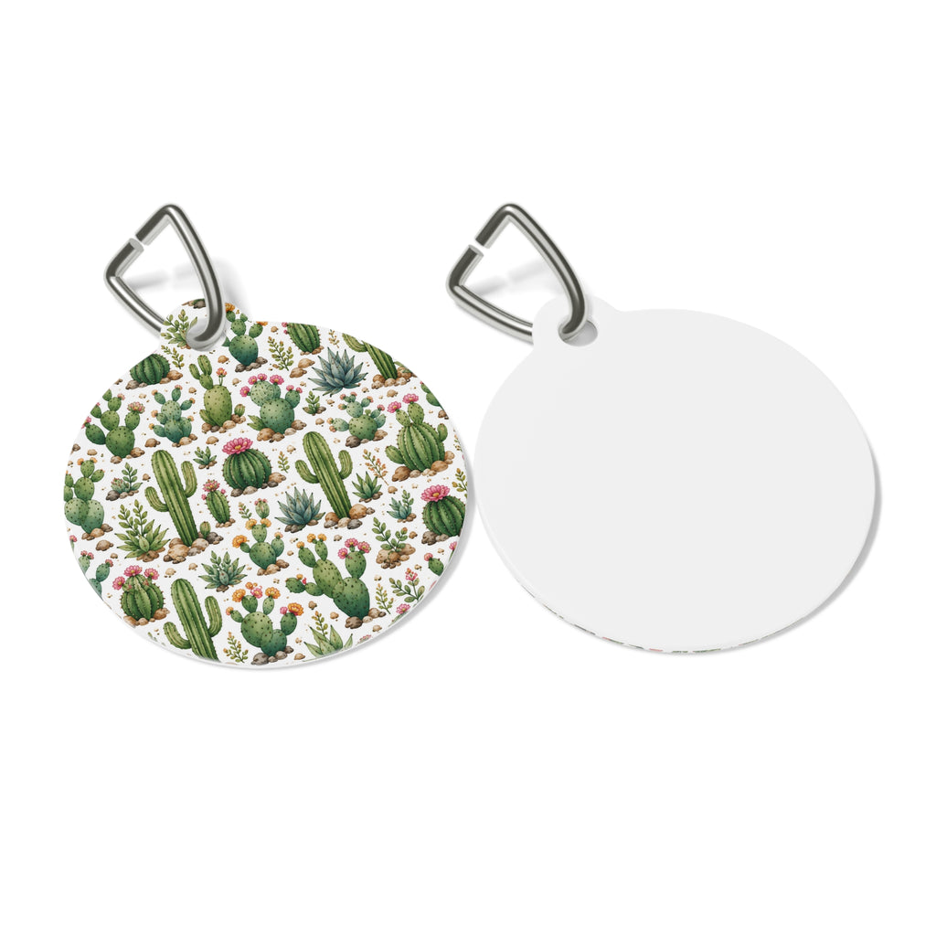 Cactus Pattern Pet Tag — Cute Desert Succulent Dog & Cat ID Tag