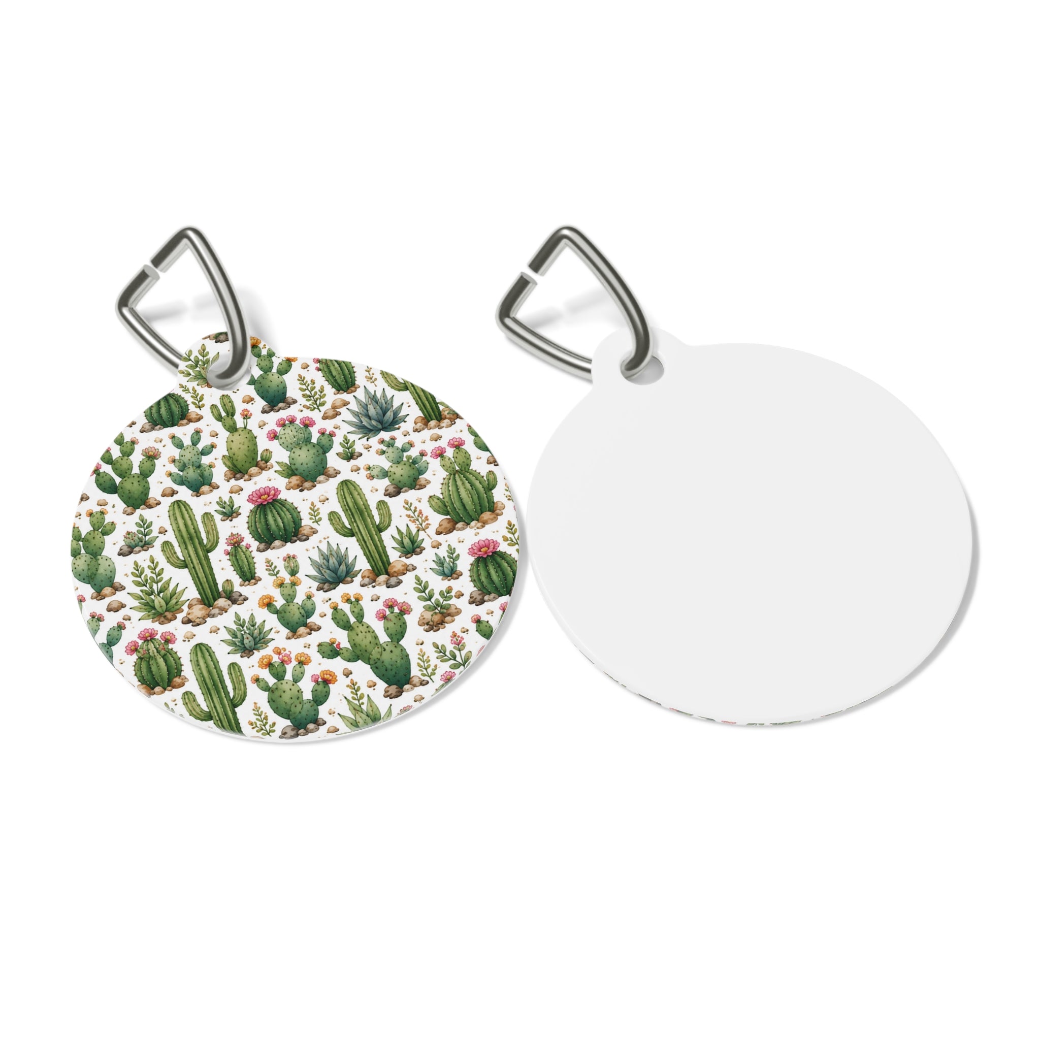 Cactus Pattern Pet Tag — Cute Desert Succulent Dog & Cat ID Tag