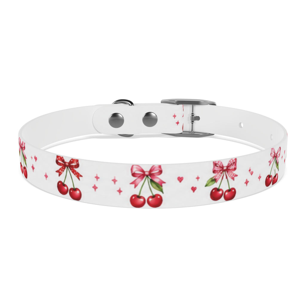 Cherry Bow Dog Collar — Cute Red Cherries Pattern Collar for Small & Medium Dogs