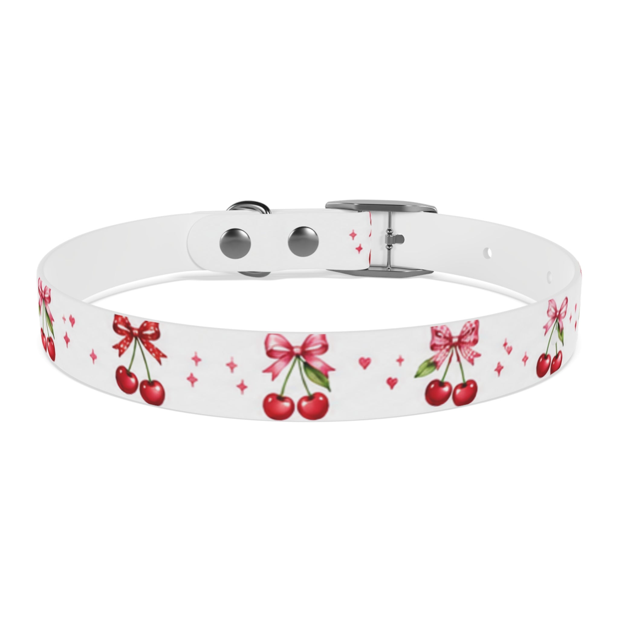 Cherry Bow Dog Collar — Cute Red Cherries Pattern Collar for Small & Medium Dogs