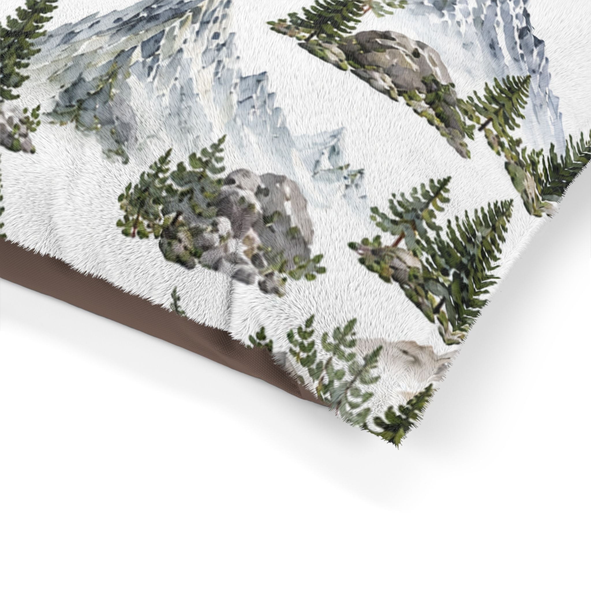 Mountain Pines Pet Bed – Nature-Inspired Cozy Dog & Cat Cushion