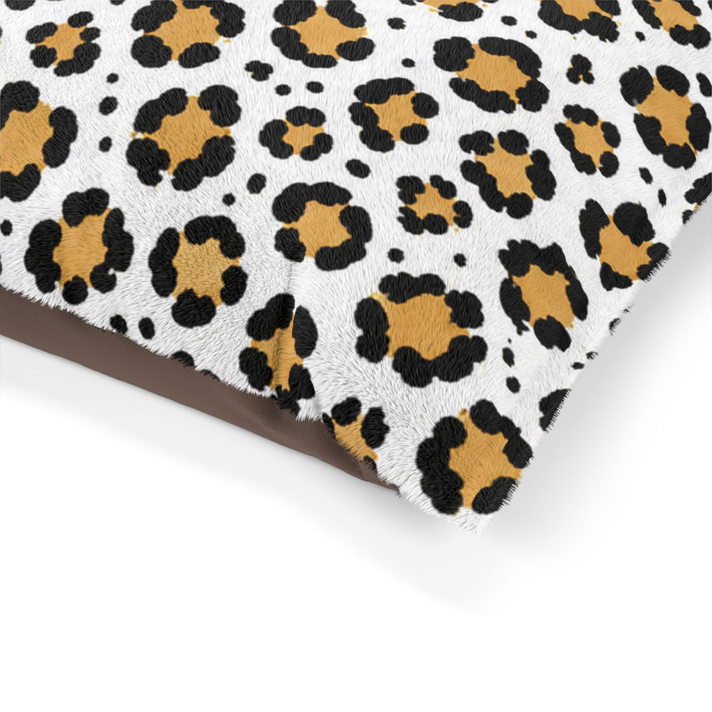 Leopard Print Pet Bed — Cozy Faux Fur Cushion for Dogs & Cats