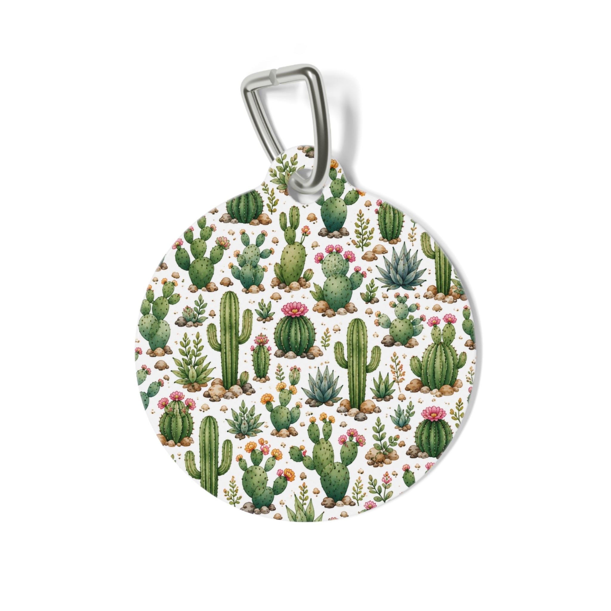 Cactus Pattern Pet Tag — Cute Desert Succulent Dog & Cat ID Tag