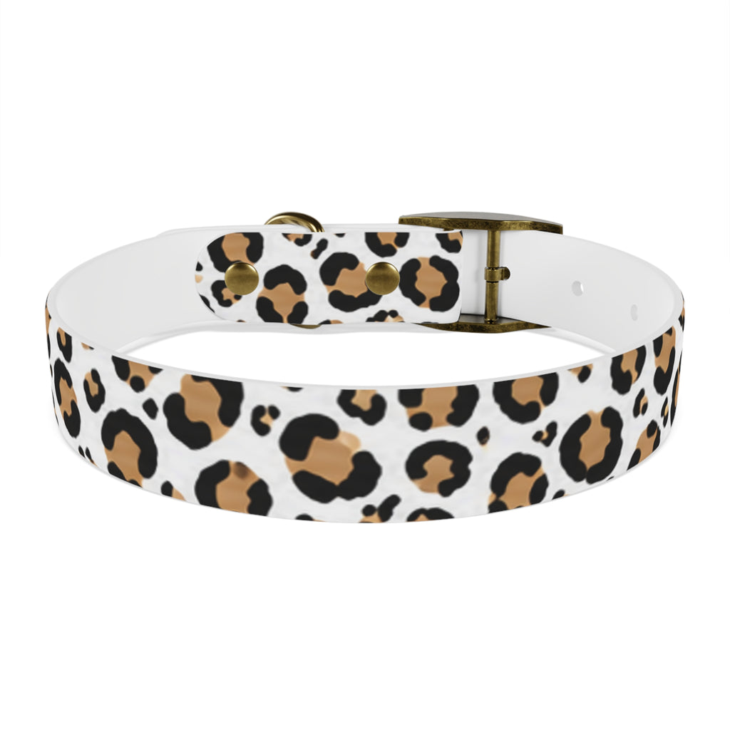 Leopard Print Dog Collar — Stylish Tan & Black Pattern for Small to Large Dogs