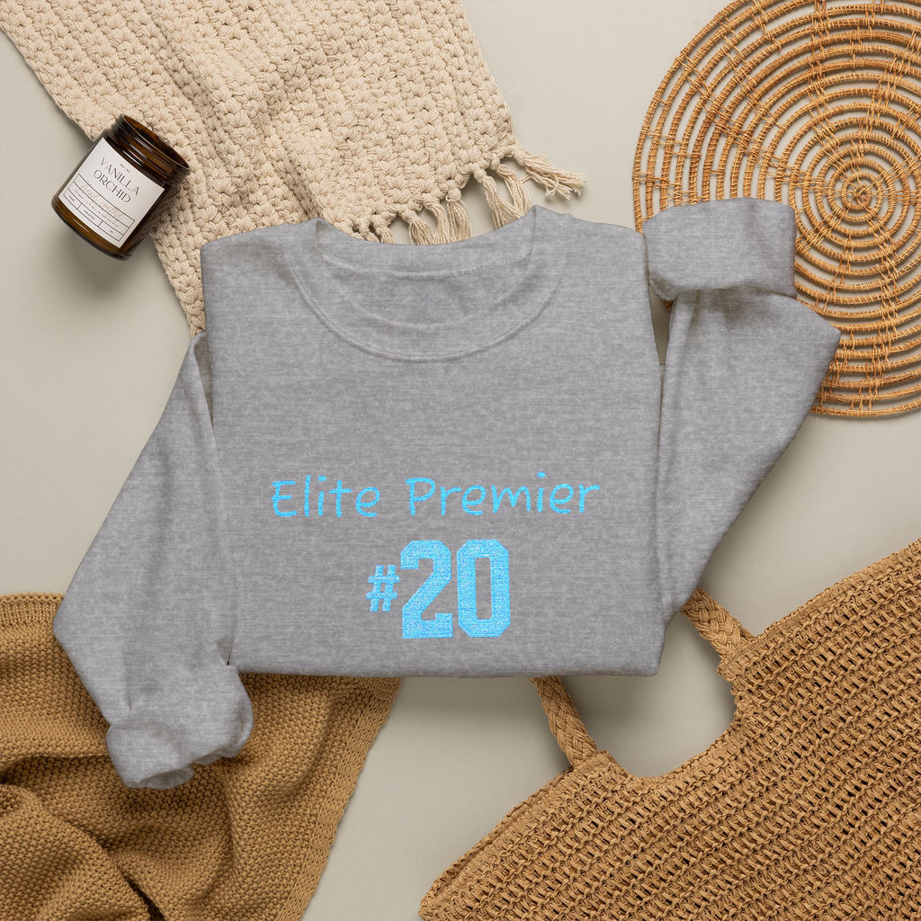 Crewneck Sweatshirt — "Elite Premier 20" Light Blue Team Tribute