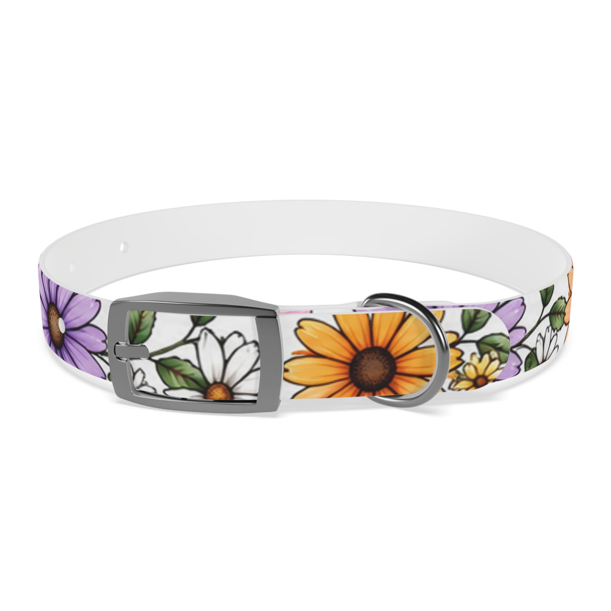 Floral Daisy Dog Collar — Colorful Spring Flower Pet Collar