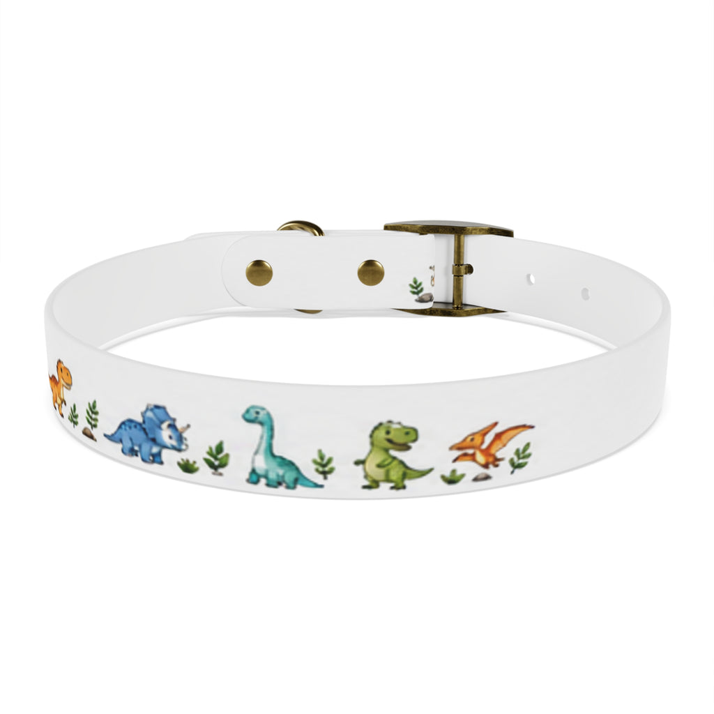 Cute Watercolor Dinosaurs Dog Collar – Adjustable Pet Collar with Colorful Dino Pattern