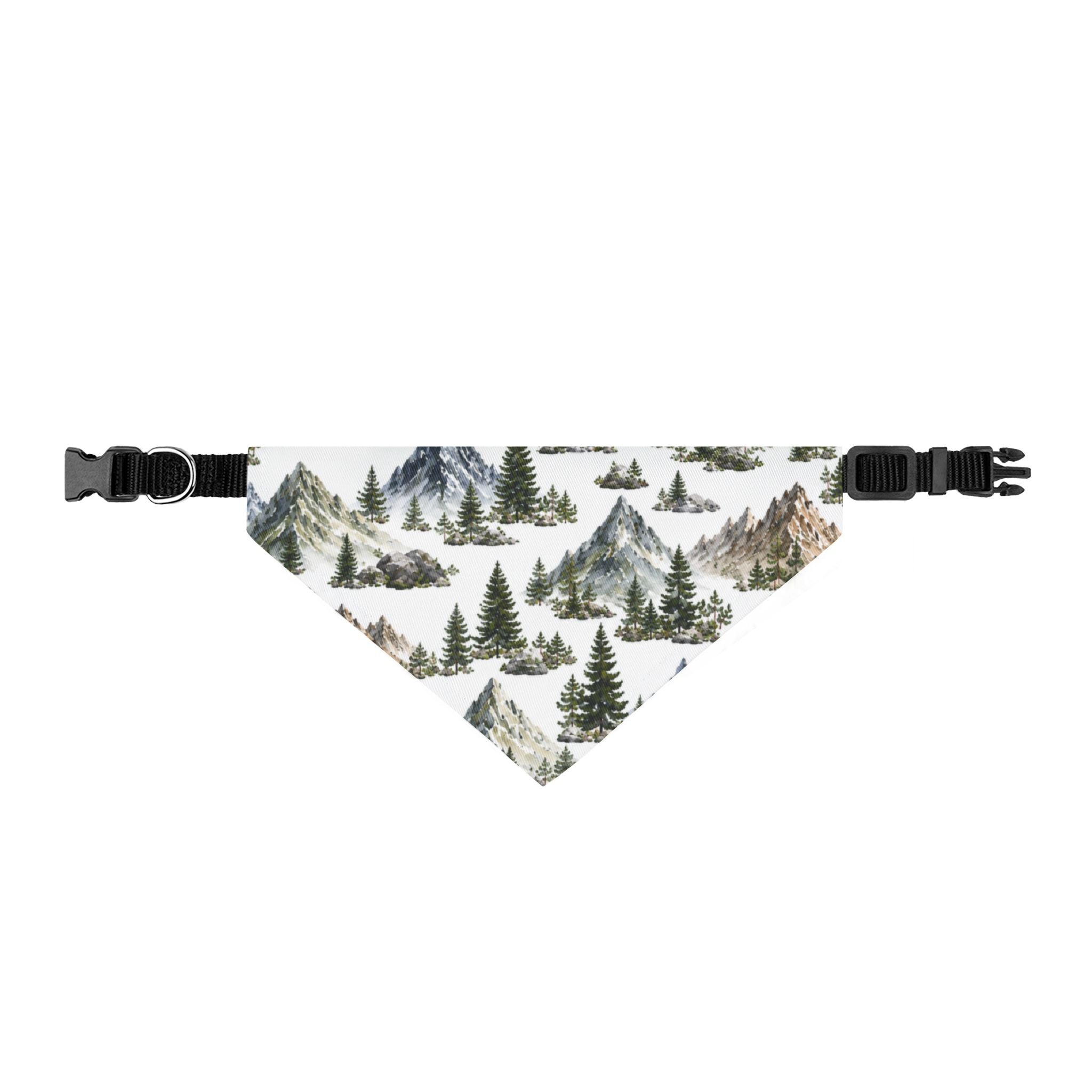 Clip-on Bandana — Mountain Forest Pattern Pet Scarf