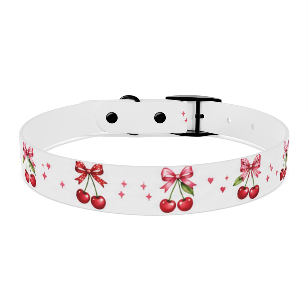 Cherry Bow Dog Collar — Cute Red Cherries Pattern Collar for Small & Medium Dogs