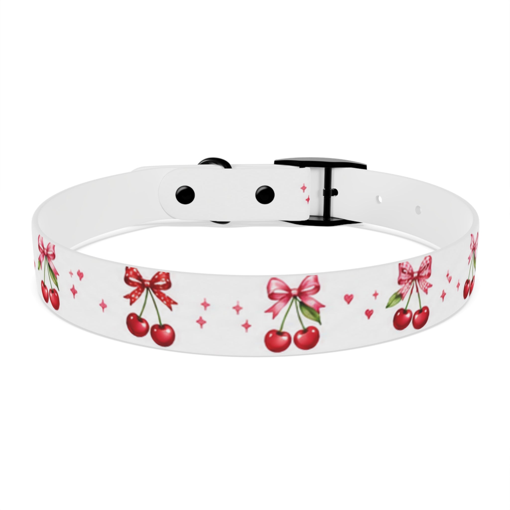 Cherry Bow Dog Collar — Cute Red Cherries Pattern Collar for Small & Medium Dogs