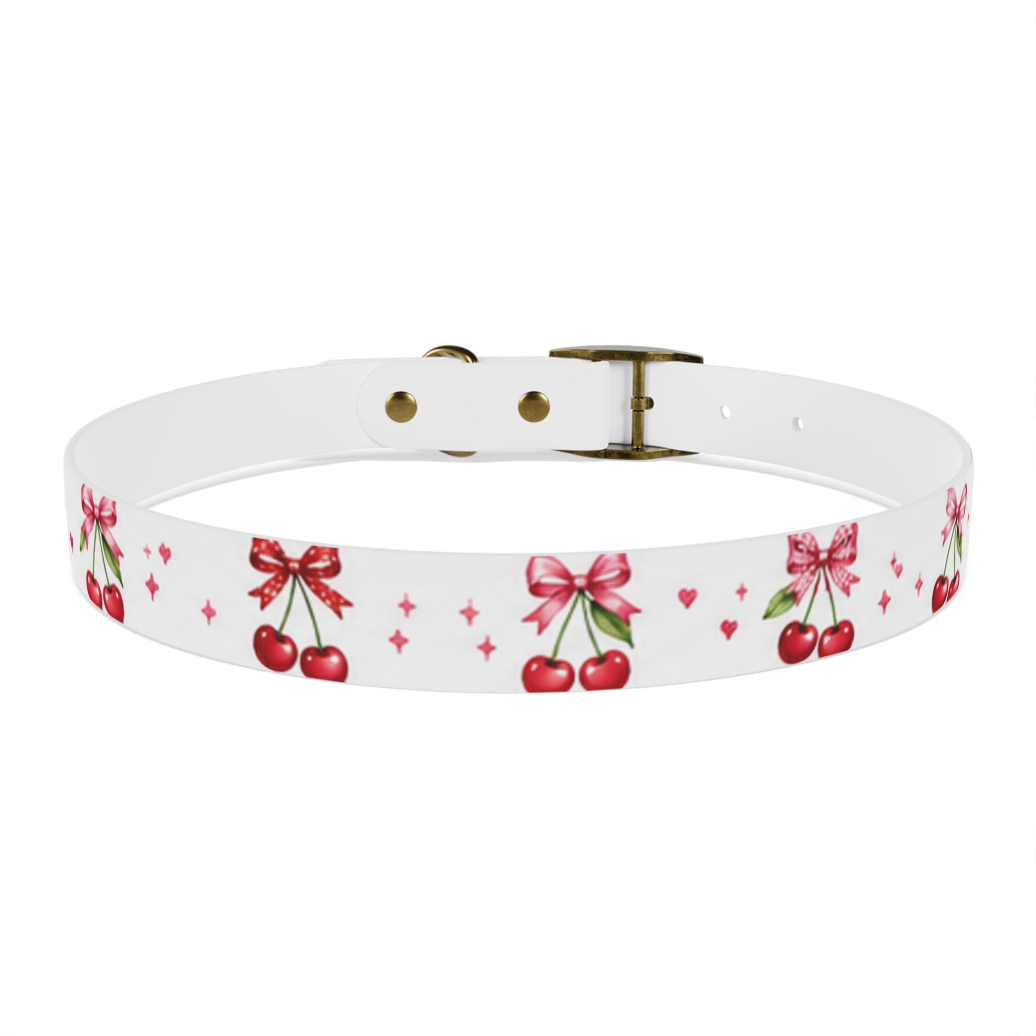 Cherry Bow Dog Collar — Cute Red Cherries Pattern Collar for Small & Medium Dogs