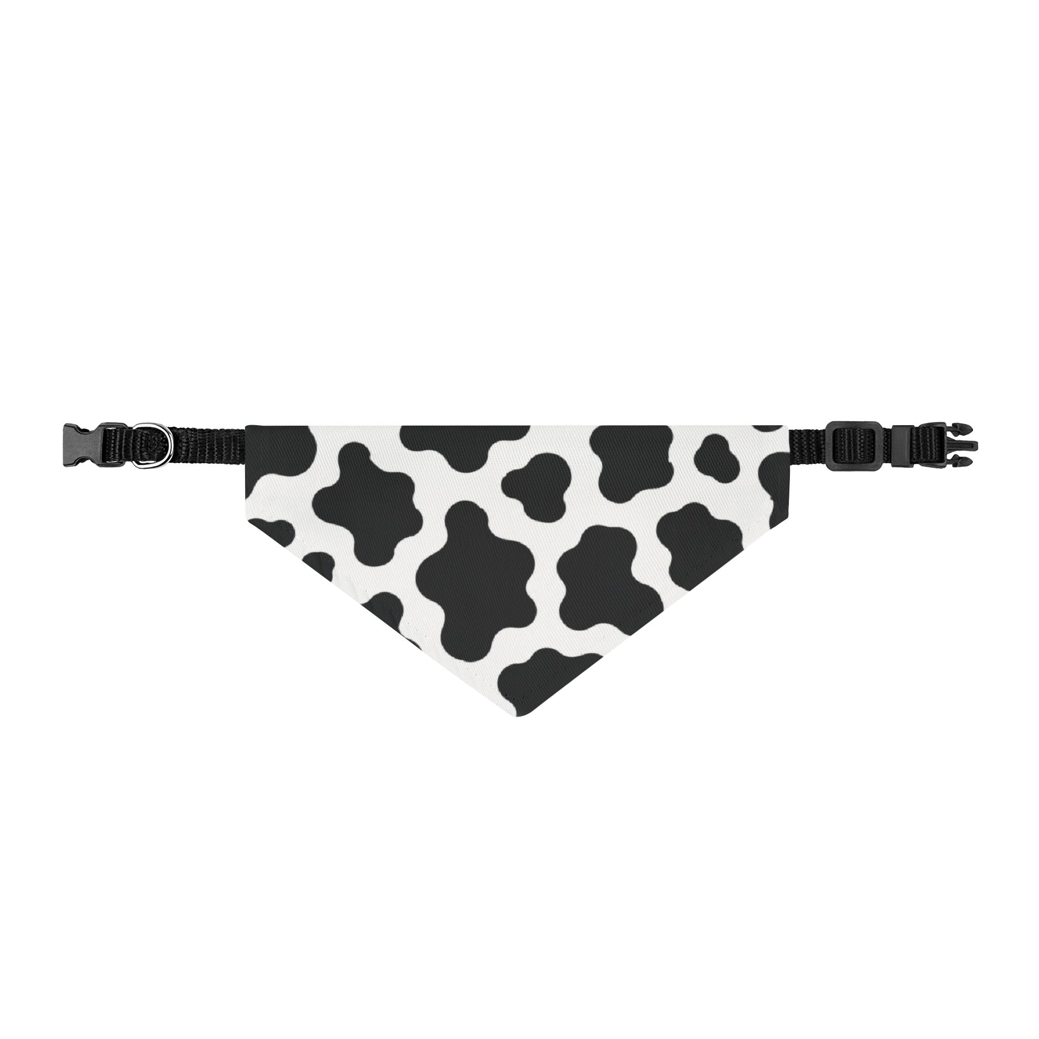 Cow Print Clip-On Pet Bandana - Black & White Adjustable Collar Accessory