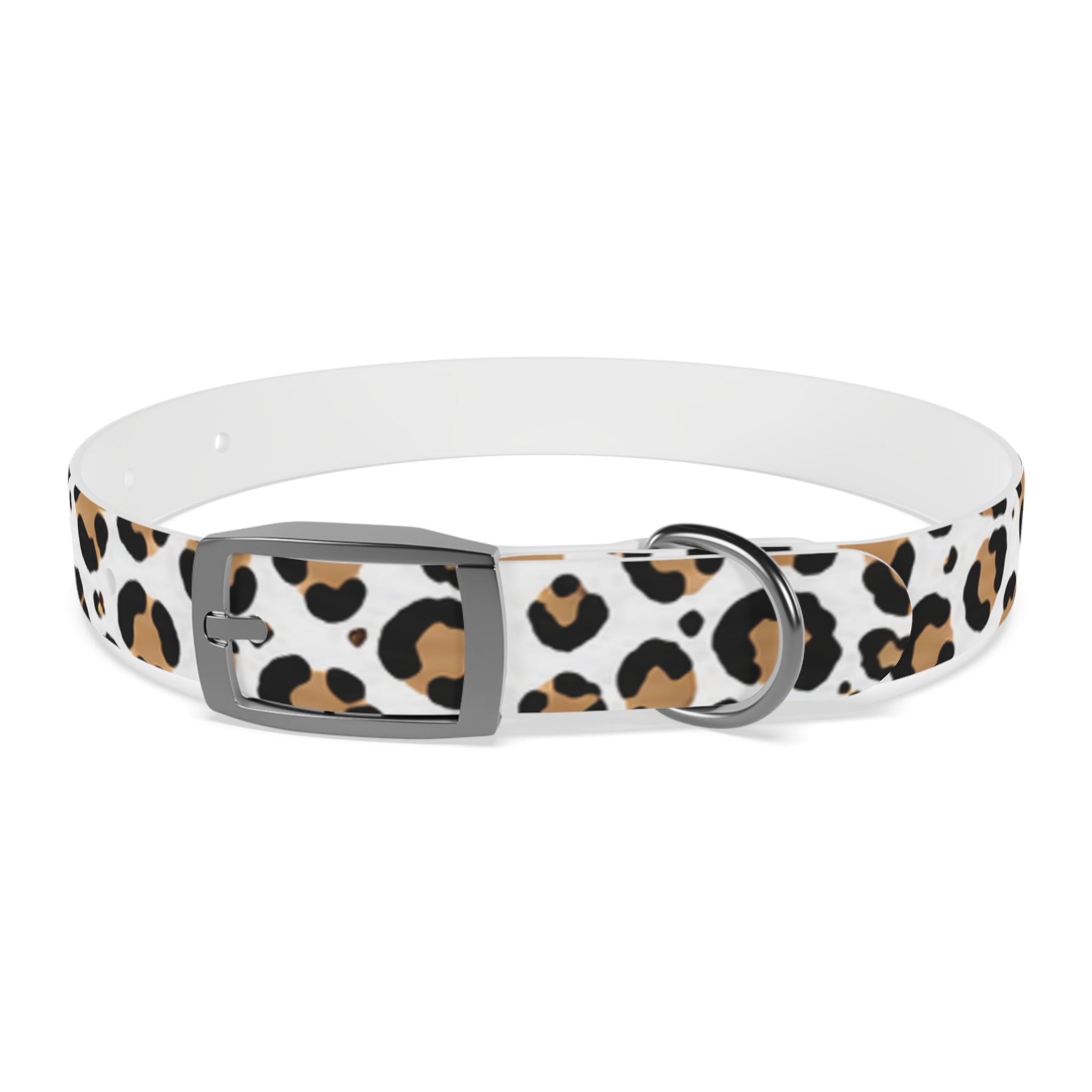 Leopard Print Dog Collar — Stylish Tan & Black Pattern for Small to Large Dogs