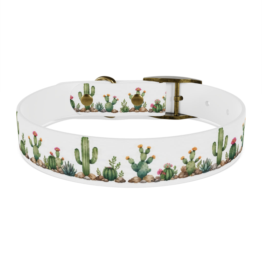 Cactus Garden Dog Collar — Watercolor Succulent Print for Small & Large Dogs