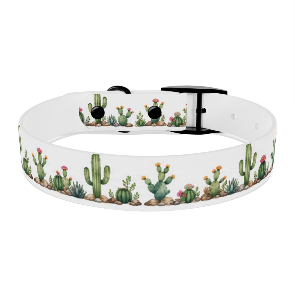 Cactus Garden Dog Collar — Watercolor Succulent Print for Small & Large Dogs