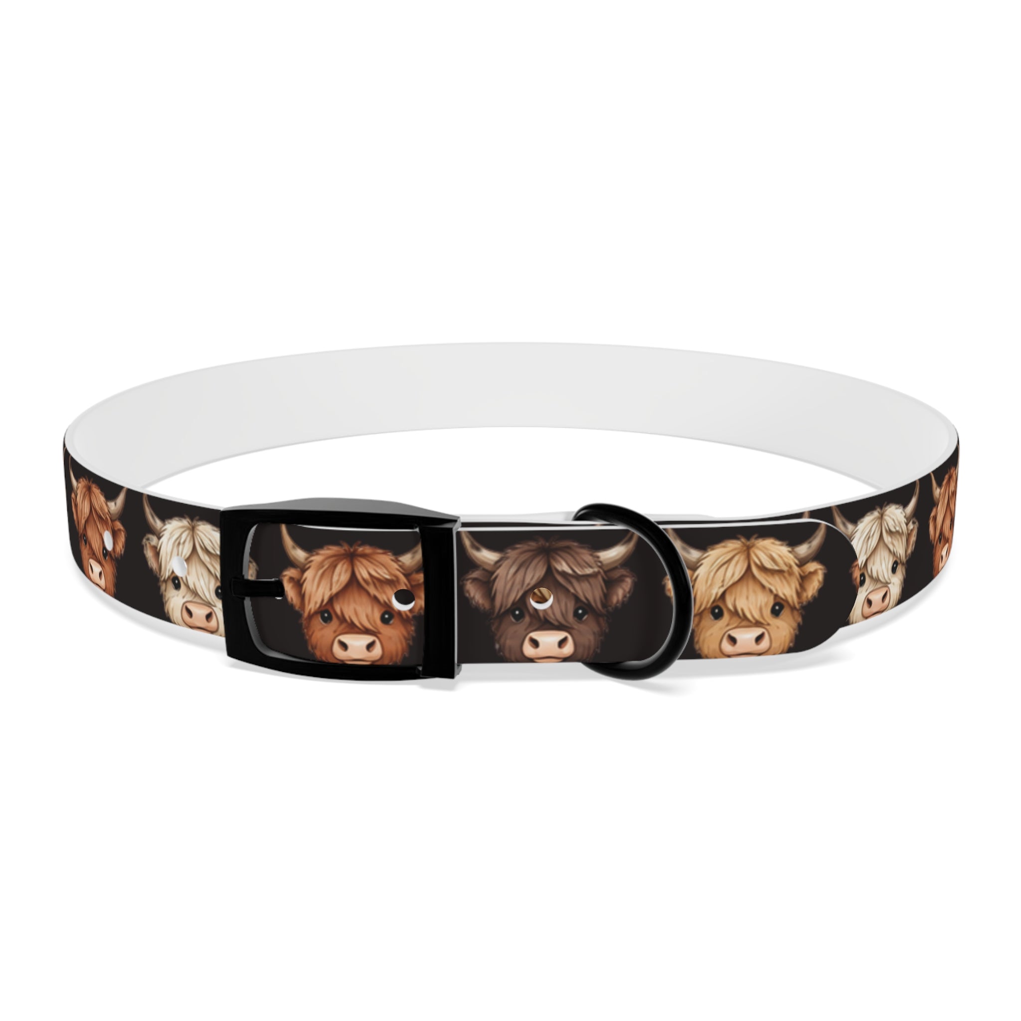 Highland Cow Dog Collar — Cute Scottish Cow Print Pet Collar