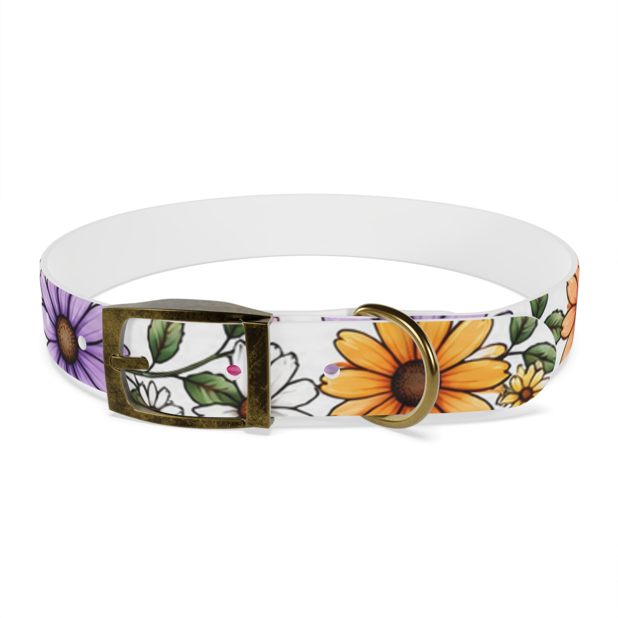 Floral Daisy Dog Collar — Colorful Spring Flower Pet Collar