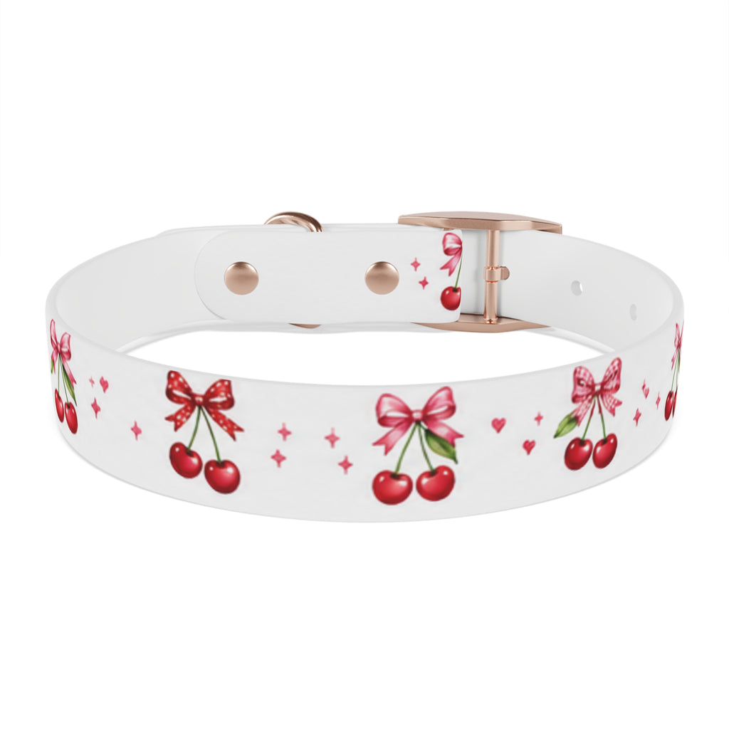 Cherry Bow Dog Collar — Cute Red Cherries Pattern Collar for Small & Medium Dogs