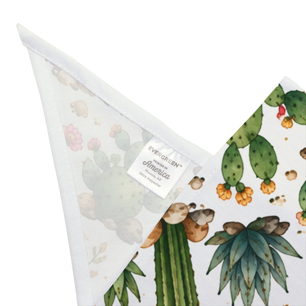 Cactus Pattern Pet Bandana — Desert Succulent Dog & Cat Accessory