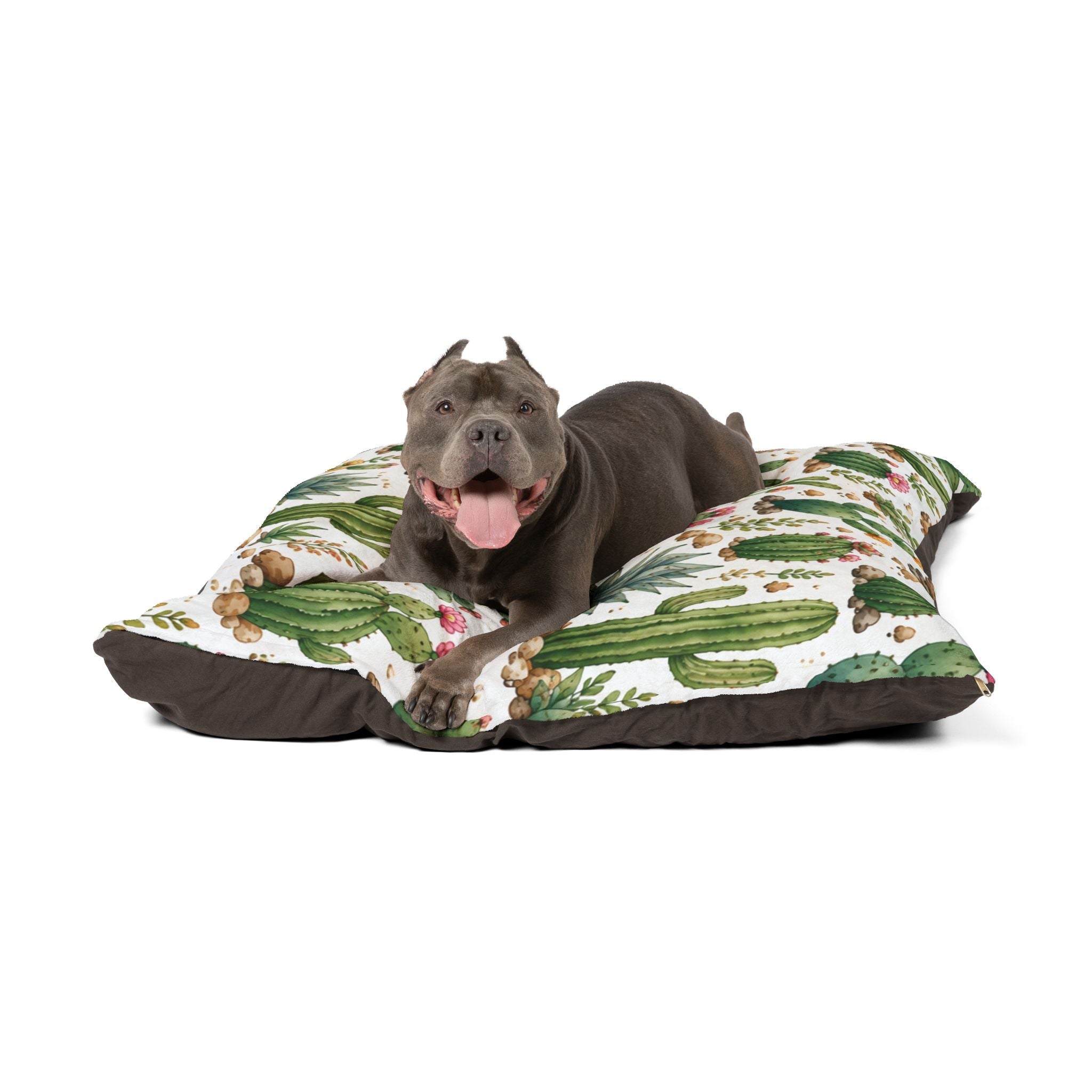 Cactus Garden Pet Bed — Floral Desert Print Dog & Cat Pillow