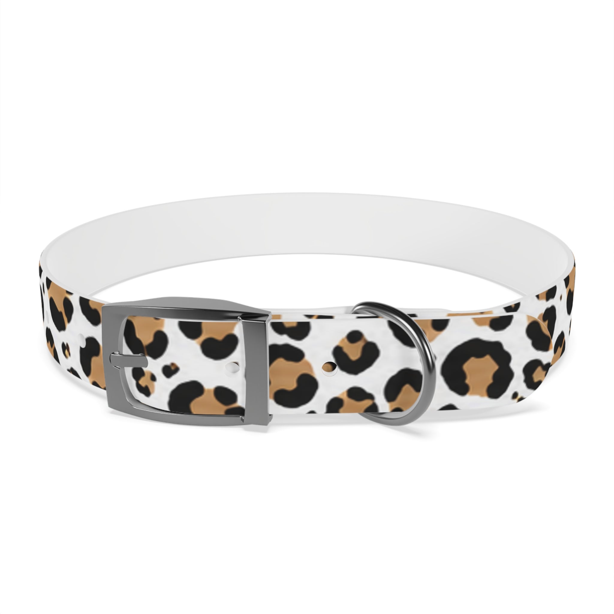 Leopard Print Dog Collar — Stylish Tan & Black Pattern for Small to Large Dogs