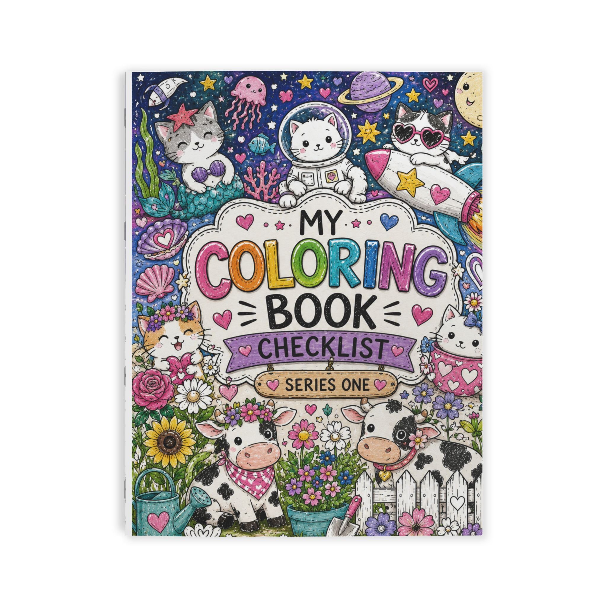My Coloring Book Checklist — Cute Cow & Cat Adventure Coloring Book