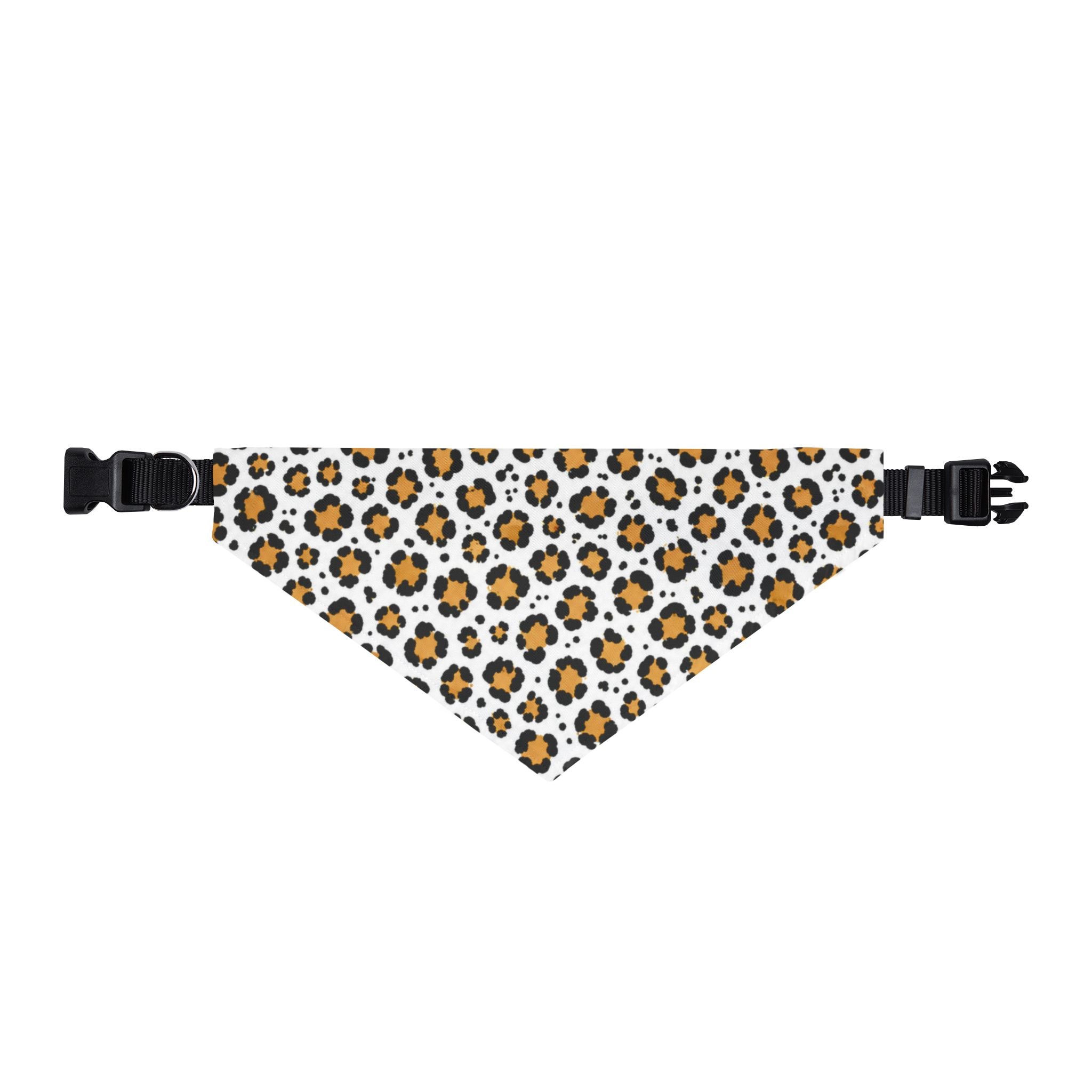 Clip-On Pet Bandana — White Leopard Print Collar Accessory