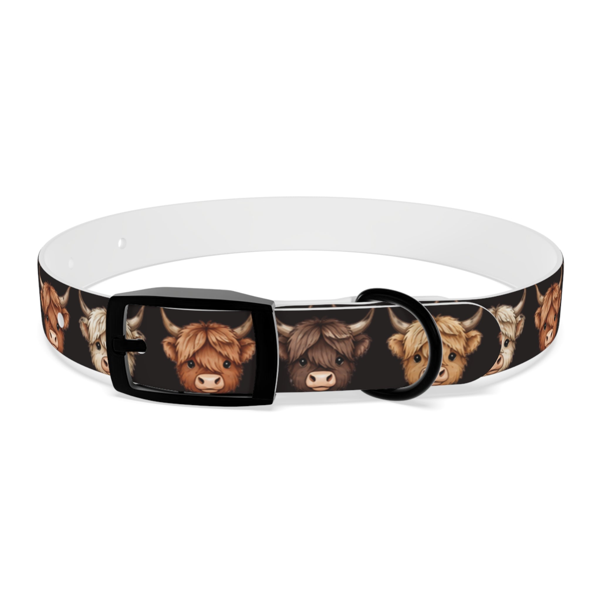 Highland Cow Dog Collar — Cute Scottish Cow Print Pet Collar