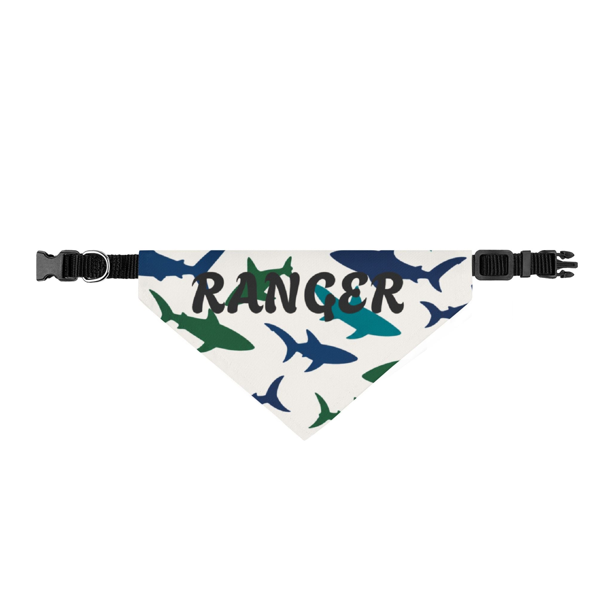 Clip-on Pet Bandana — 'RANGER' Shark Print Collar Accessory