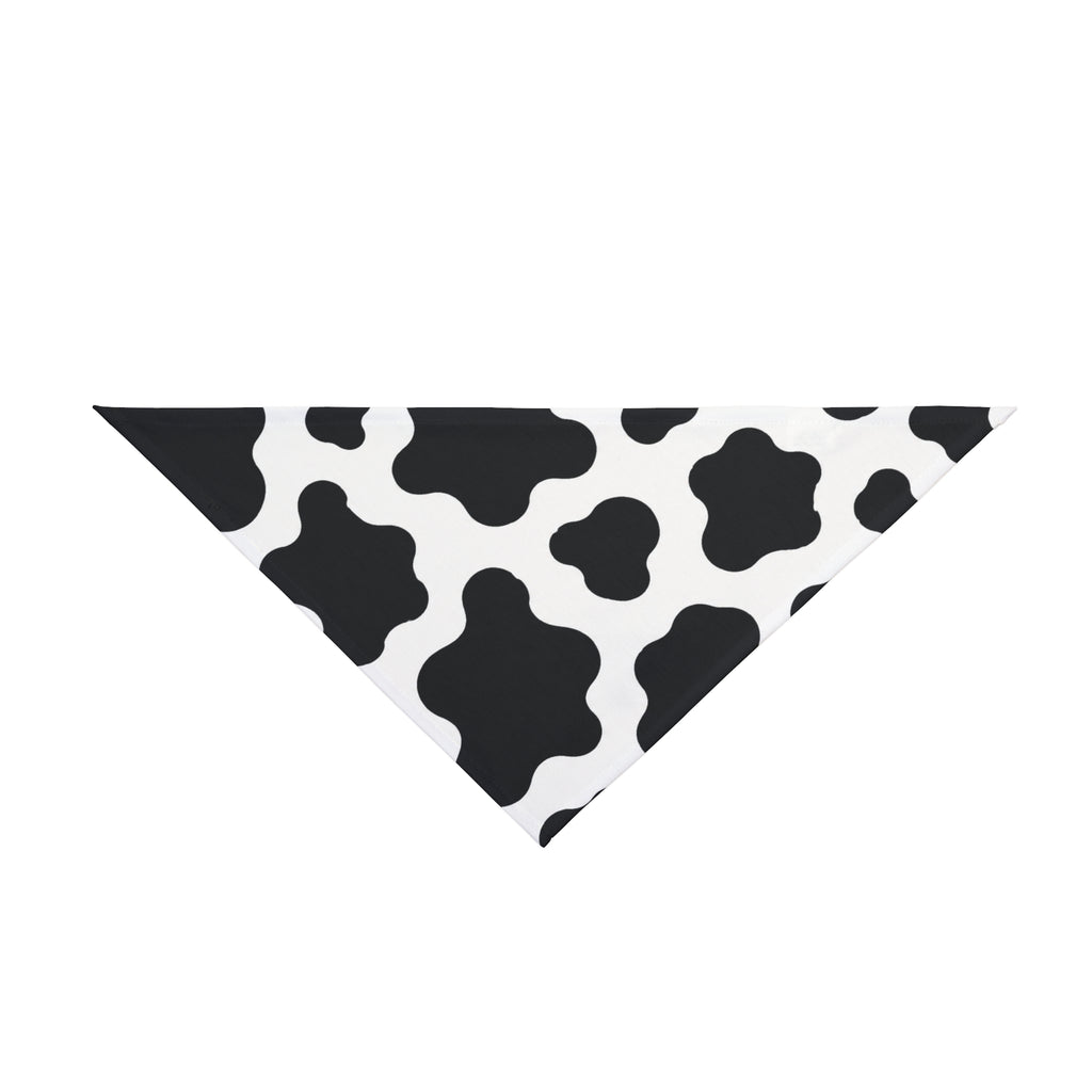 Cow Print Pet Bandana — Black & White Farm Animal Pattern Dog Bandana