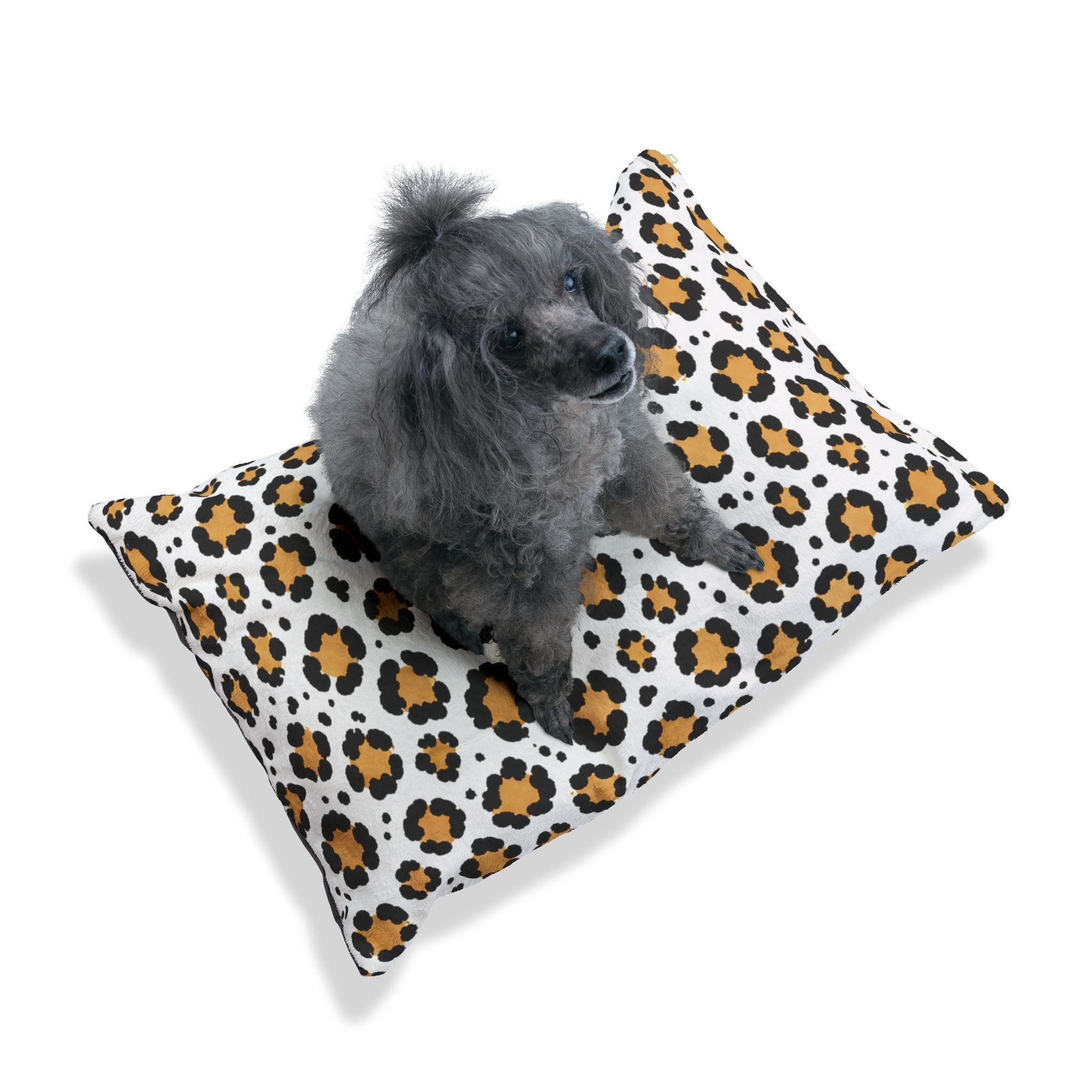Leopard Print Pet Bed — Cozy Faux Fur Cushion for Dogs & Cats