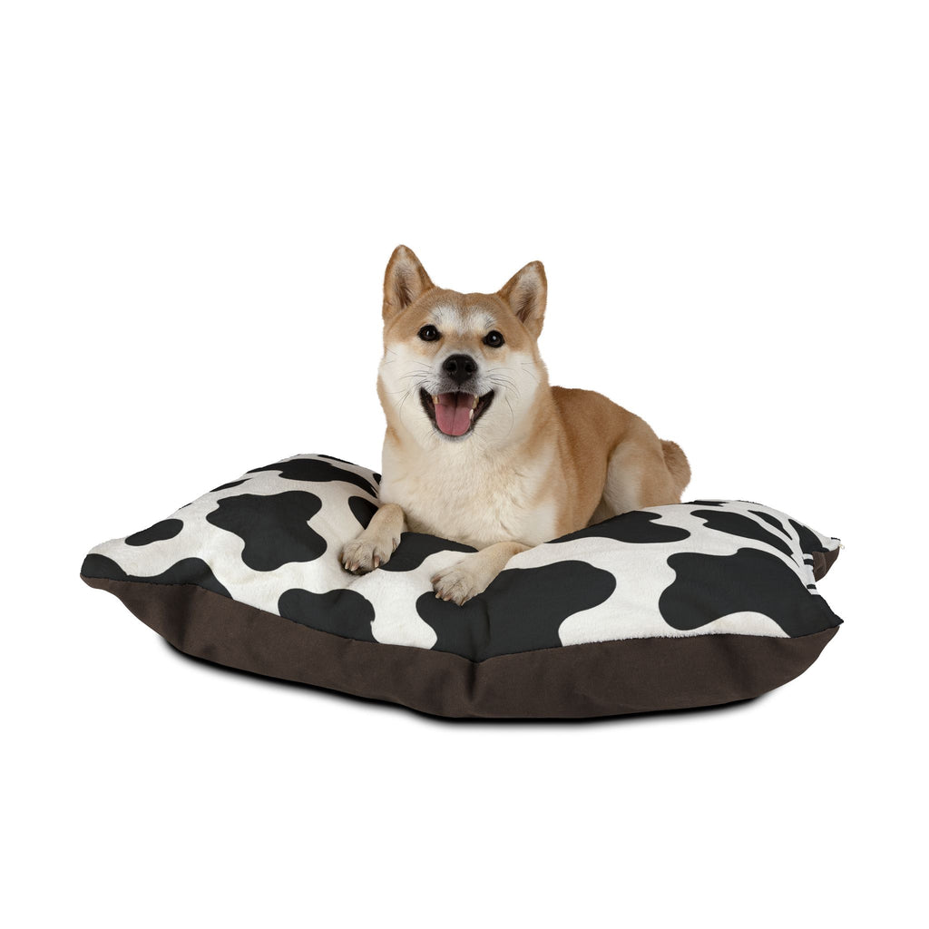 Cow Print Pet Bed – Soft Plush Cushion for Dogs & Cats