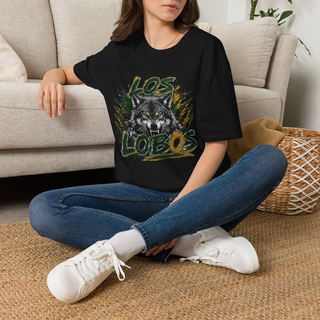 Los Lobos Wolf T-Shirt — Bold Graphic Spanish Text Tee