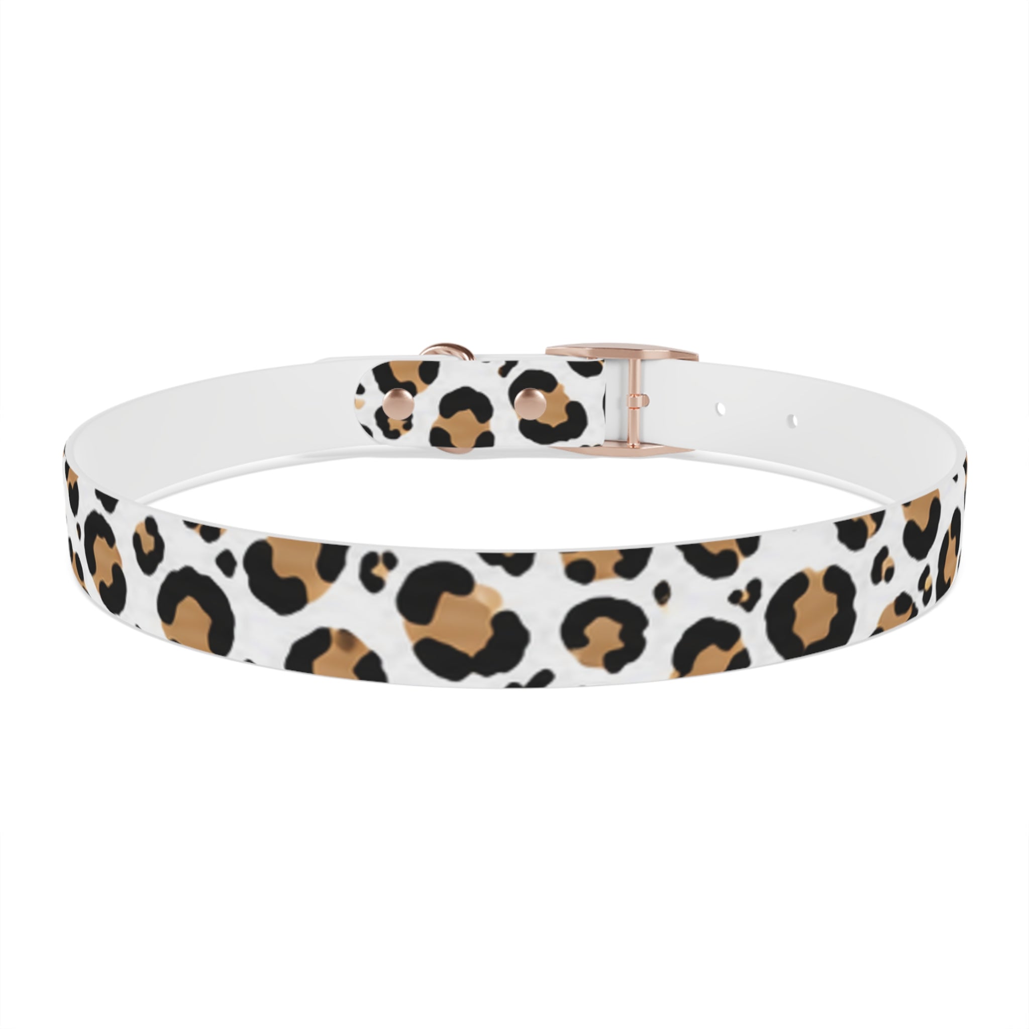 Leopard Print Dog Collar — Stylish Tan & Black Pattern for Small to Large Dogs