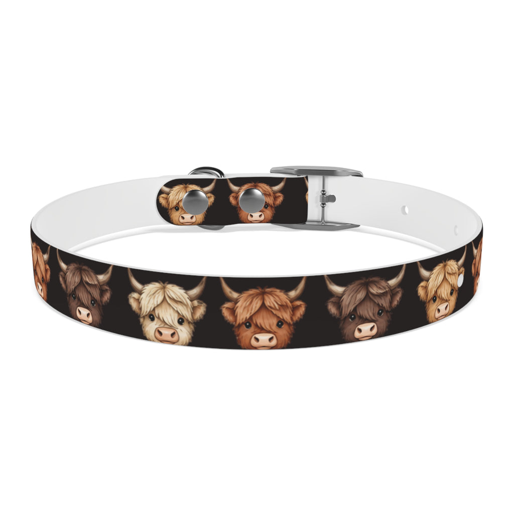 Highland Cow Dog Collar — Cute Scottish Cow Print Pet Collar
