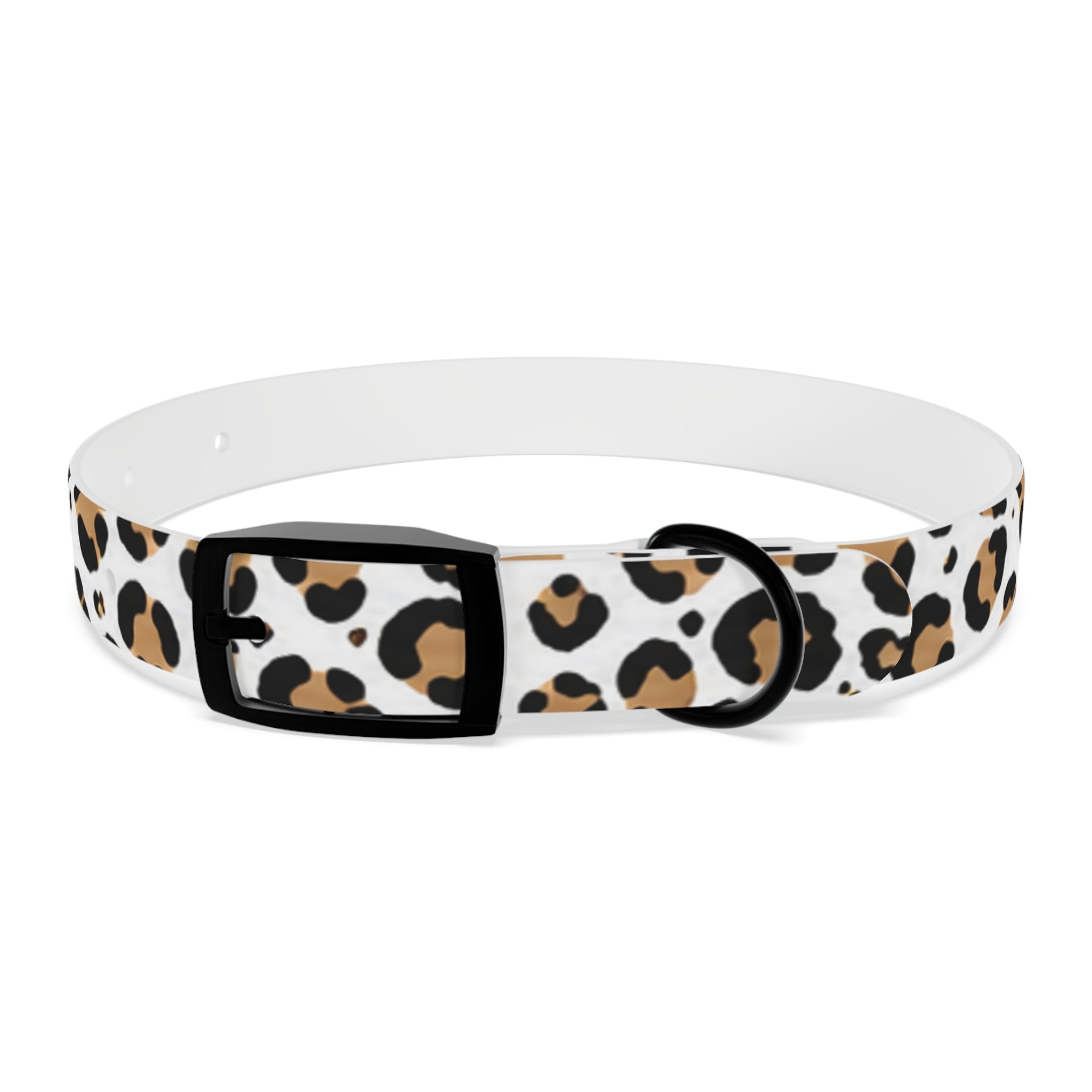 Leopard Print Dog Collar — Stylish Tan & Black Pattern for Small to Large Dogs